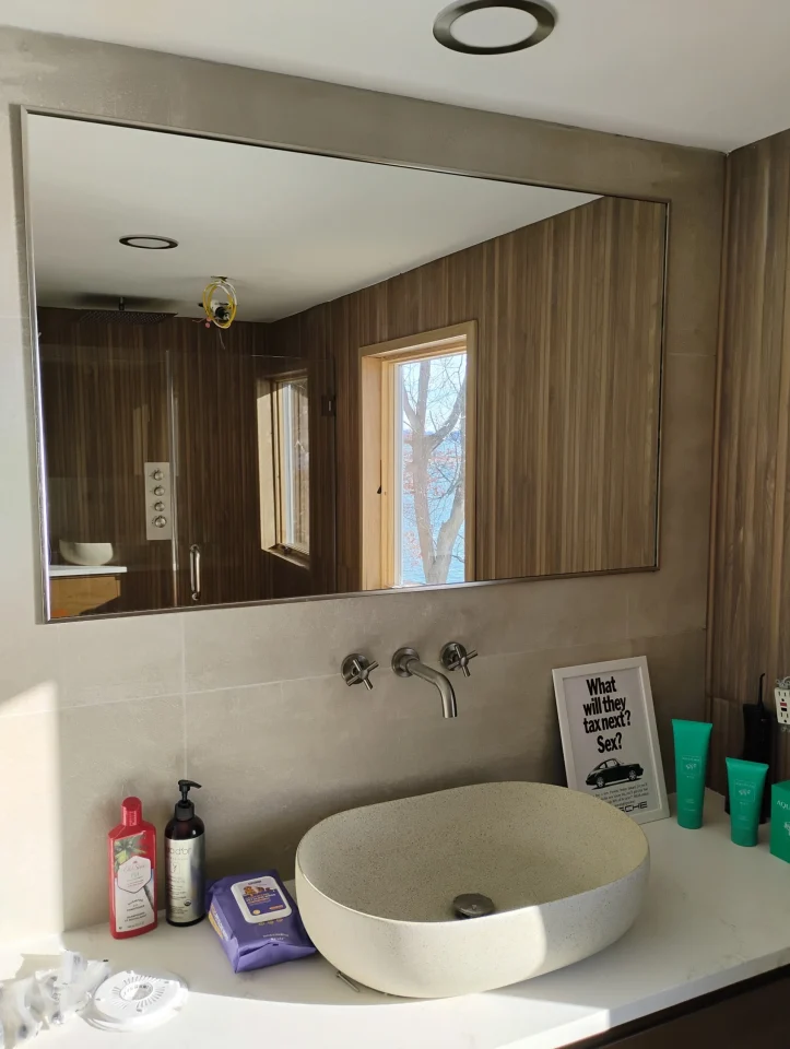 bathroom mirror installation