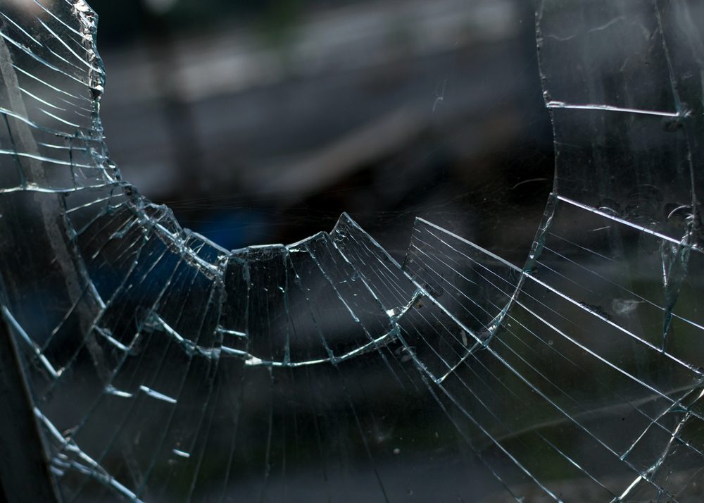 Broken Glass Pane in Door