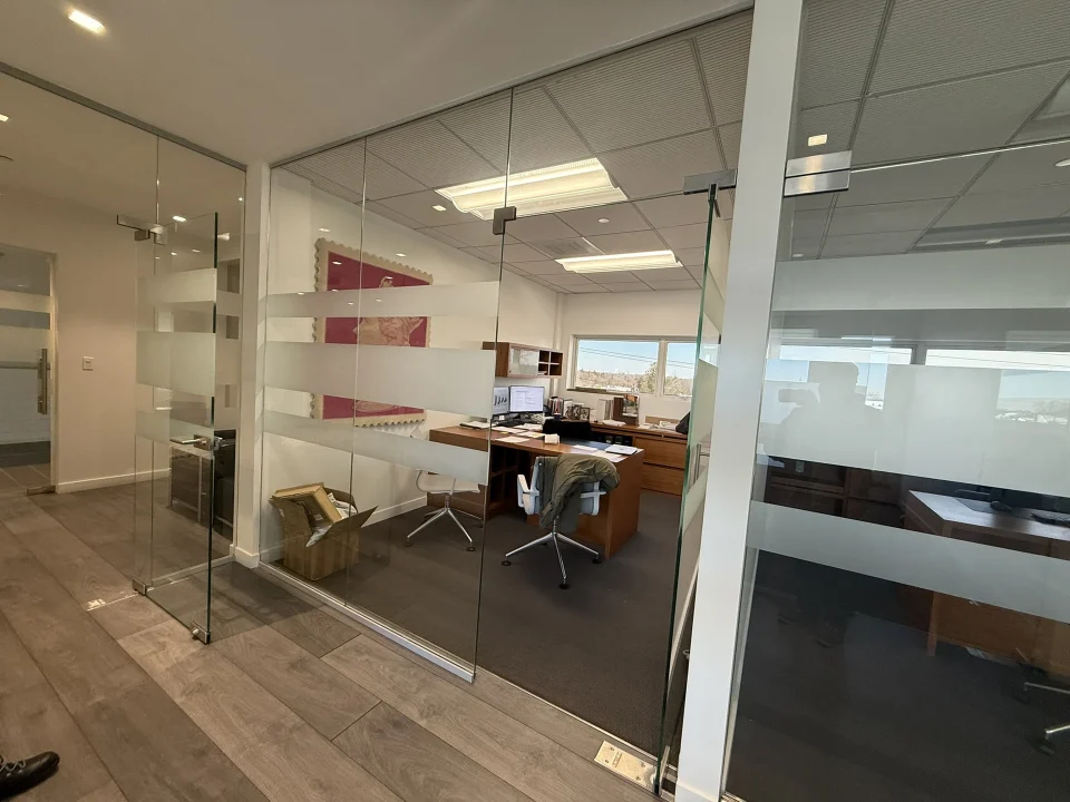 full glass office door installation