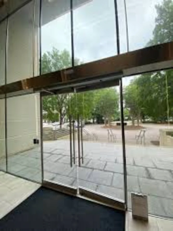 full glass door installation store front