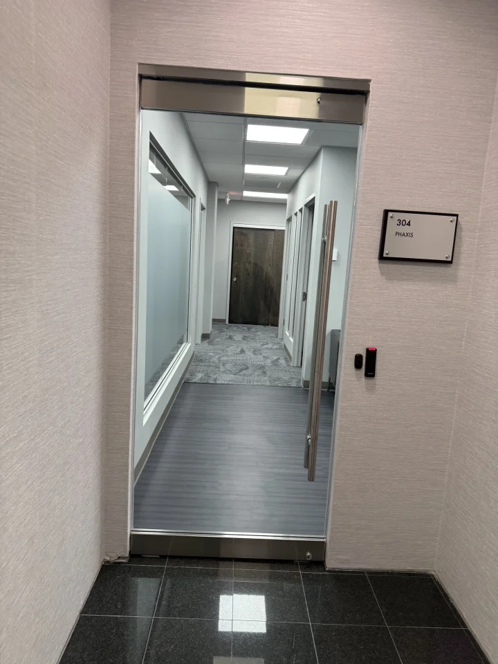 full glass door installation