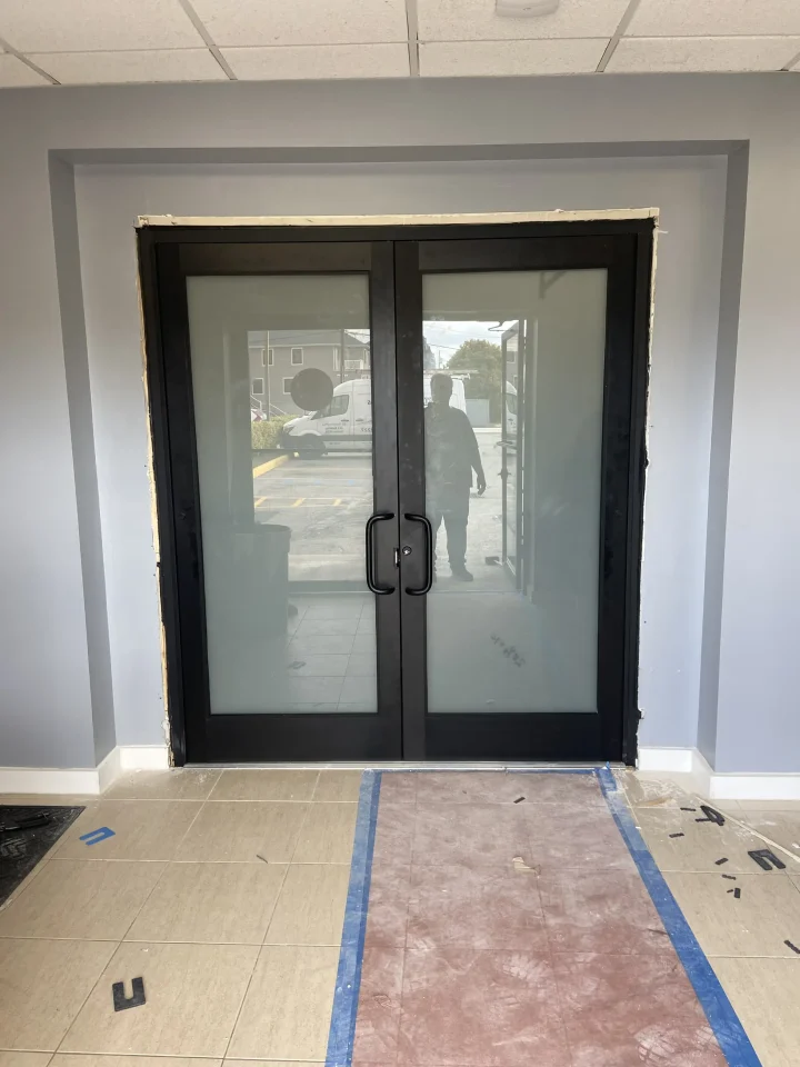 double glass door installation