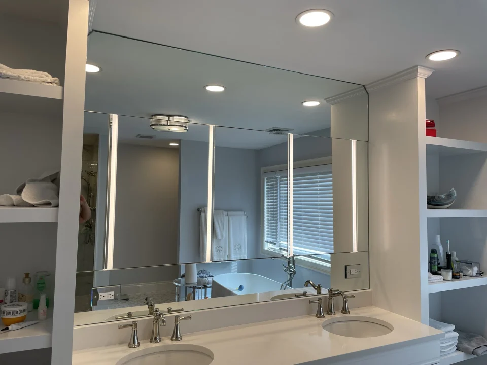 bathroom mirror installation