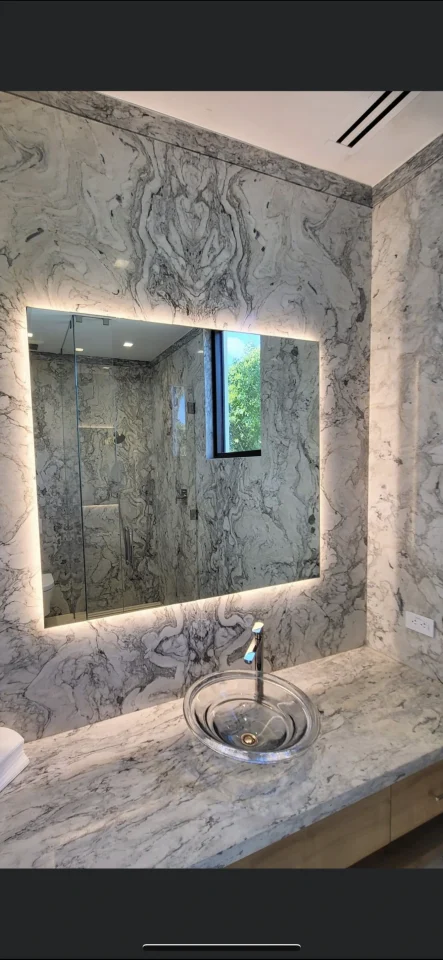 bathroom mirror installation