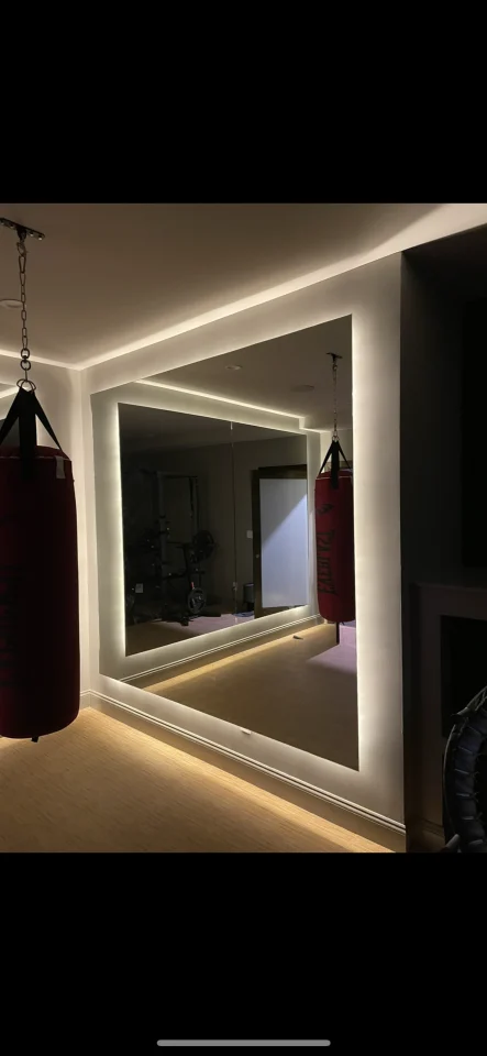 home gym mirror installation