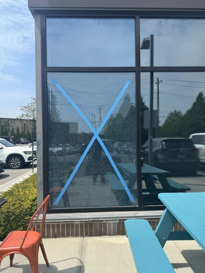 glass pane storefront repair