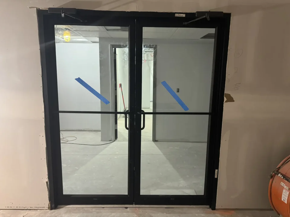 double glass door installation
