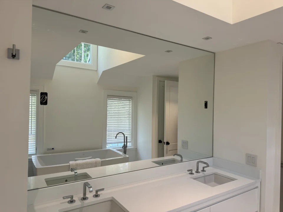 bathroom mirror installation