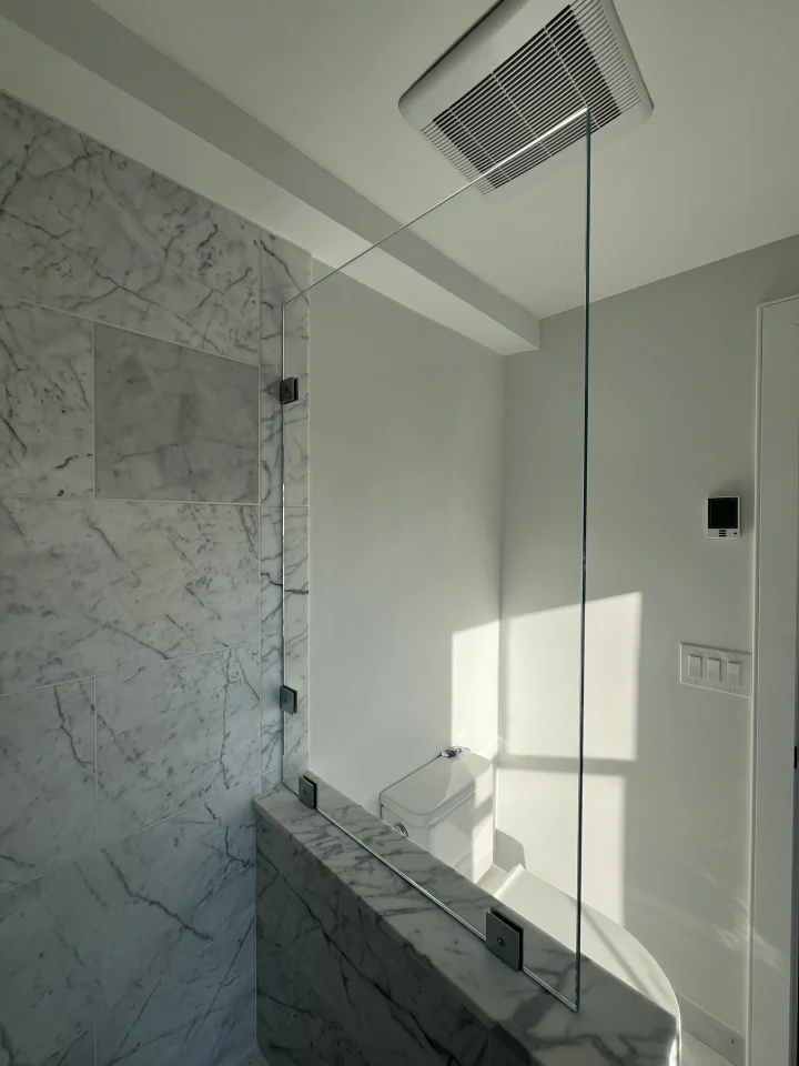 glass shower partition installation