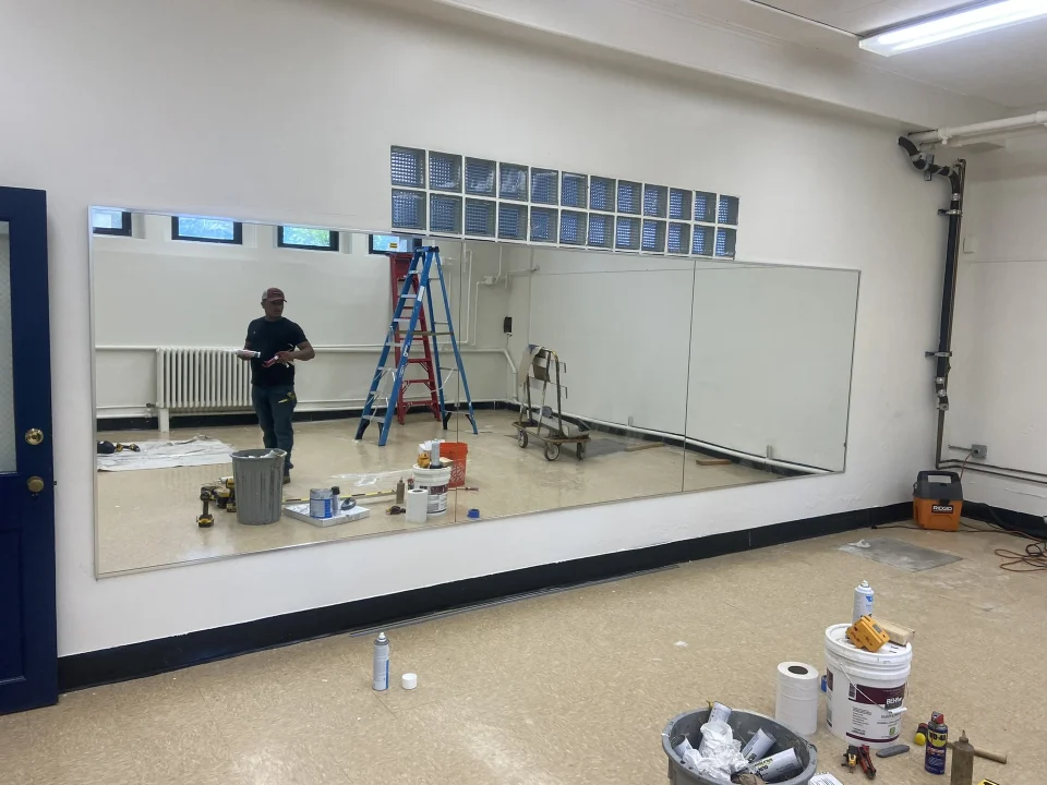 wall mirror installation