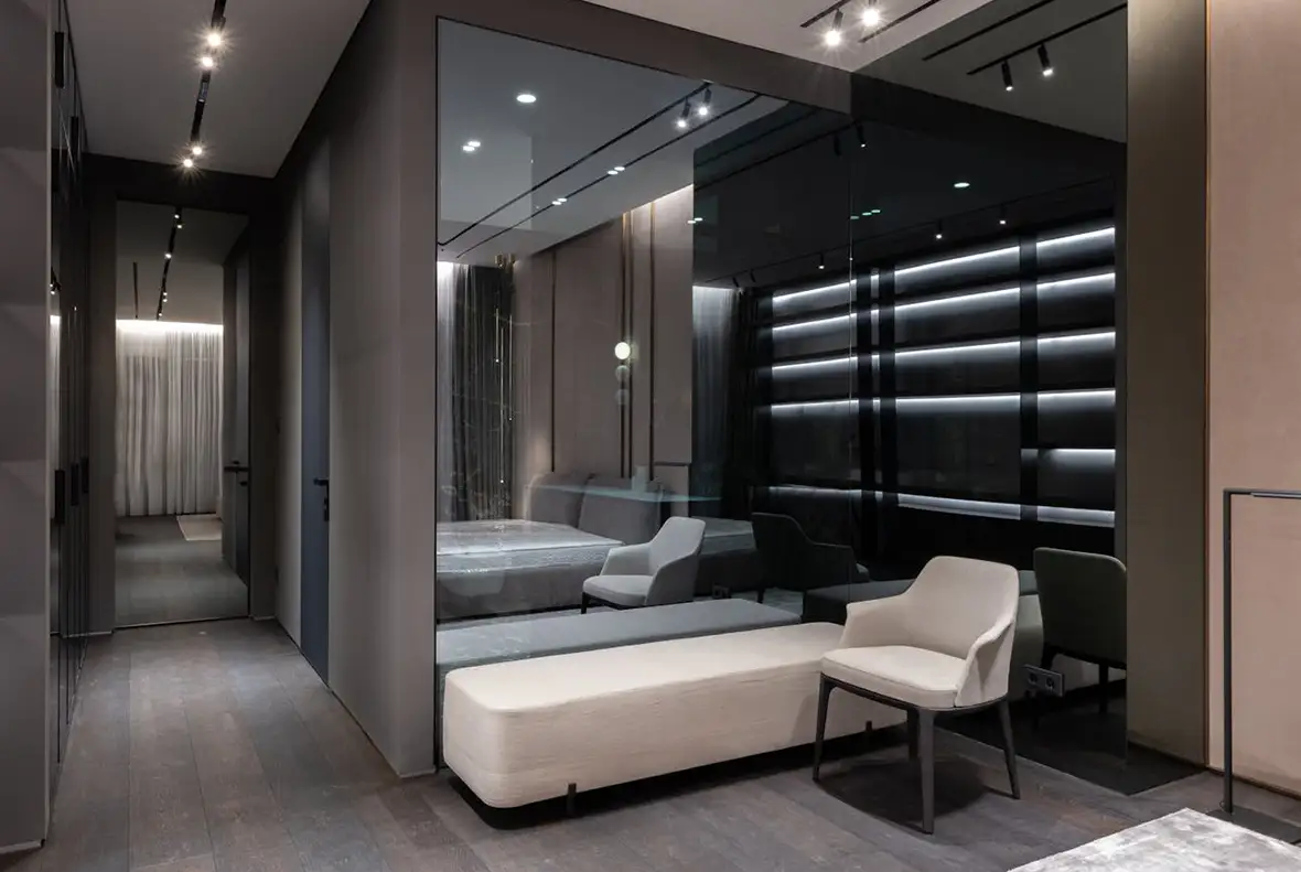 glass living room mirror